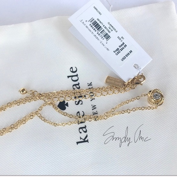 NWT Kate Spade 12k gold plated infinity pendant - Picture 3 of 5